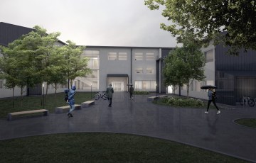 Havainnekuva remontoidusta Hyvinkään Kauppalankatu 18:ssa sijaitsevasta rakennuksesta.