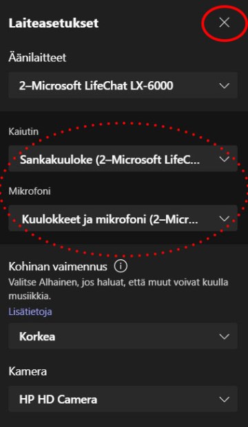 Lopuksi sulje asetukset-ikkuna oikeasta yläkulmasta.