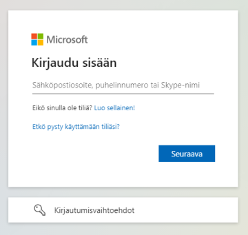 Alt-teksti: Kuva kirjautumisikkunasta, jossa kirjoitetaan käyttäjätunnus.