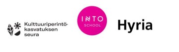 Kulttuuriperintökasvatuksen seuran, Into Schoolin ja Hyrian logot