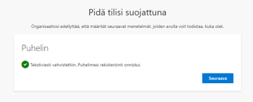 Puhelinnumeron lisääminen M365:teen