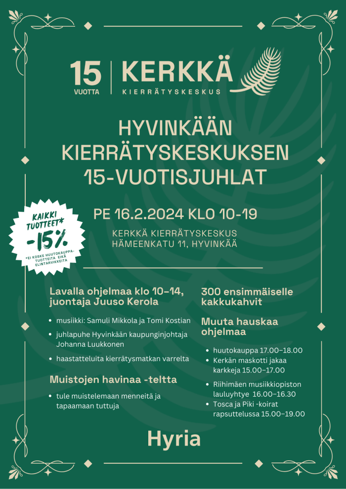Tapahtuman ohjelma. Ohjelma on esitetty myös tekstimuotoisena yllä. 